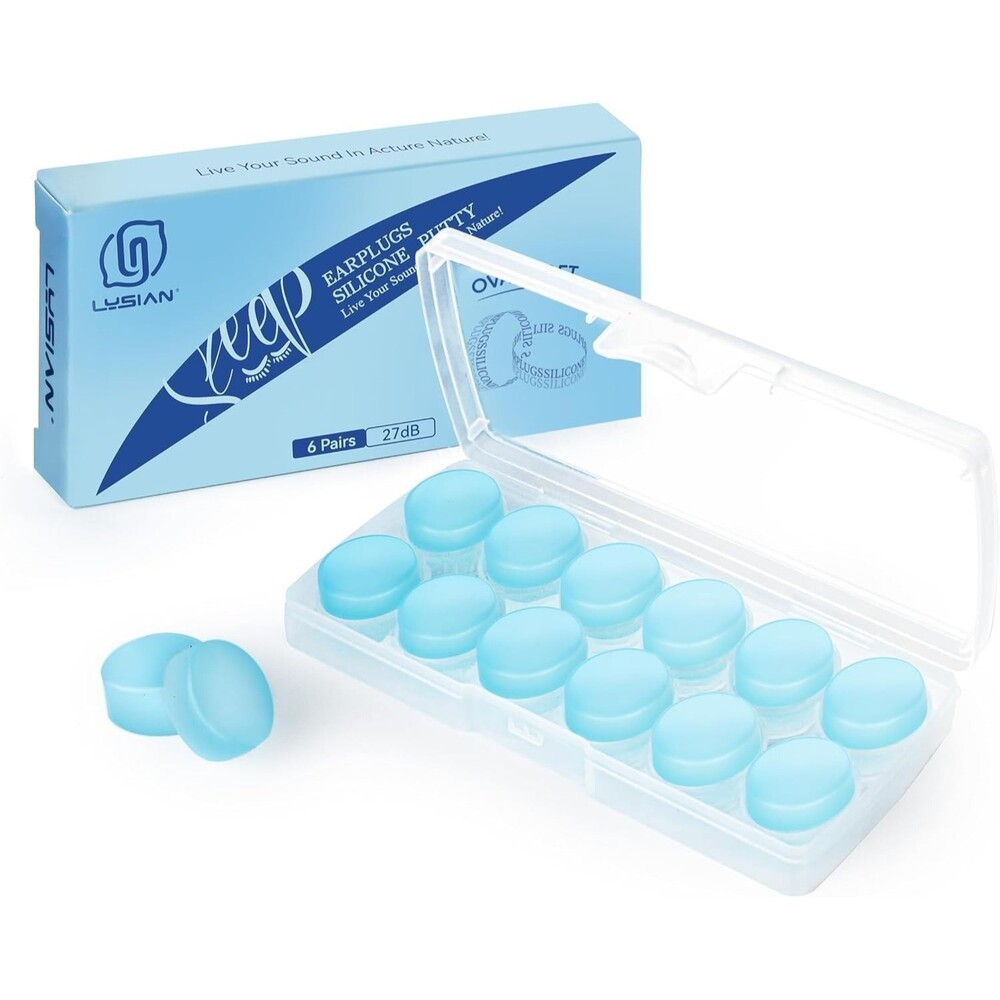 6 pairs Ear Plugs for Sleeping Noise Cancelling, Reusable Silicone Soft Moldable